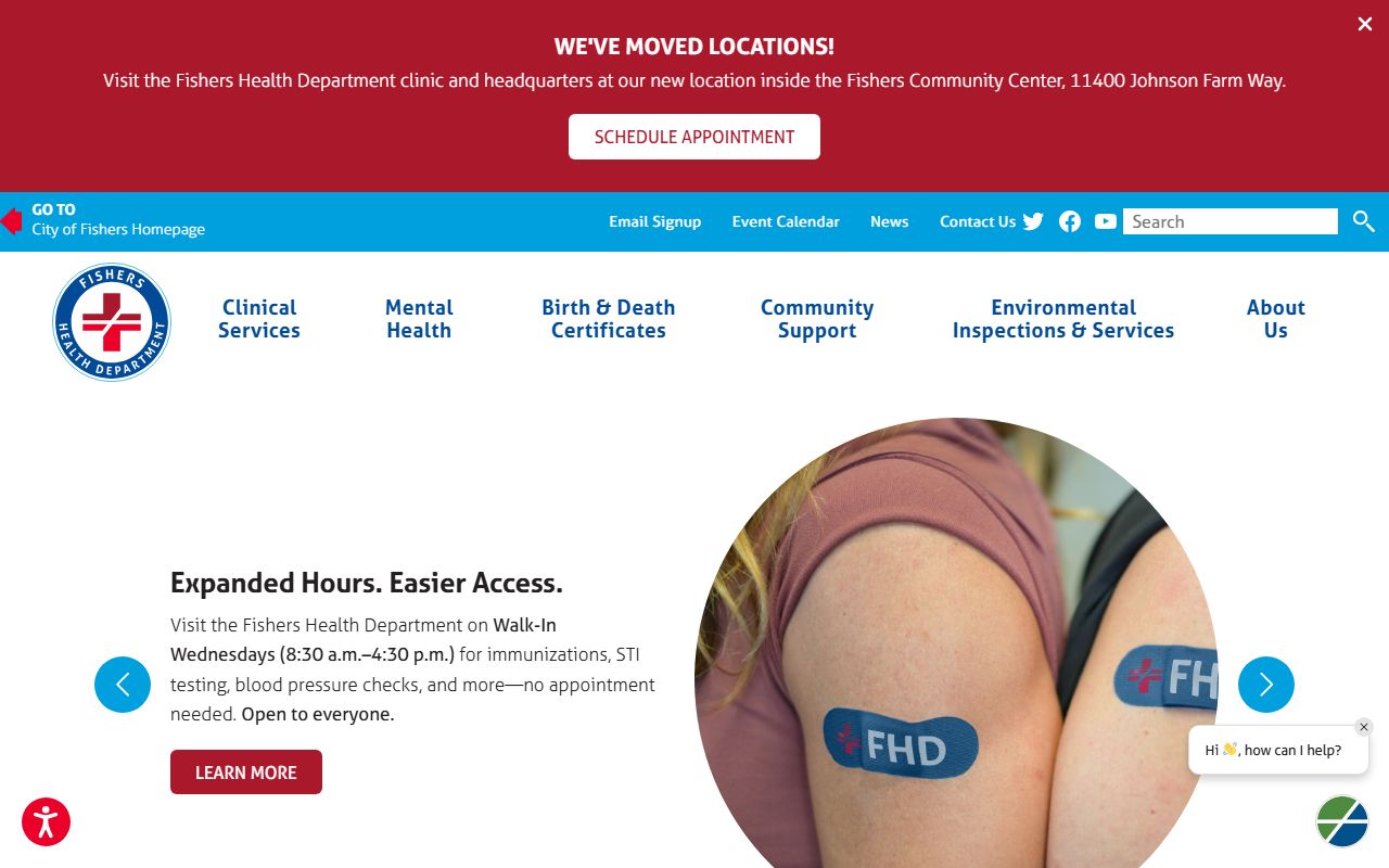 Fishers City Health Department website for Fishers death index