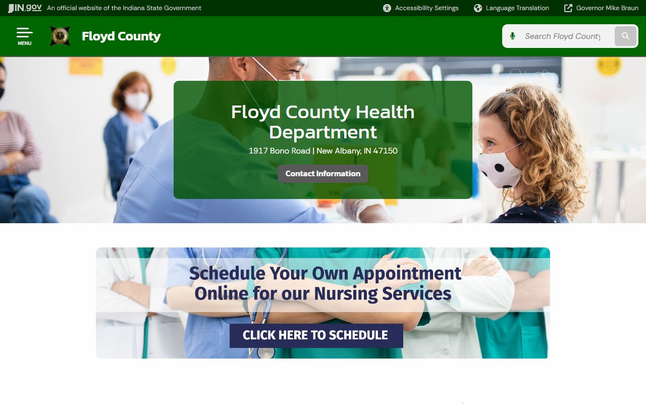 Floyd County Health Department page for Floyd County death index requests
