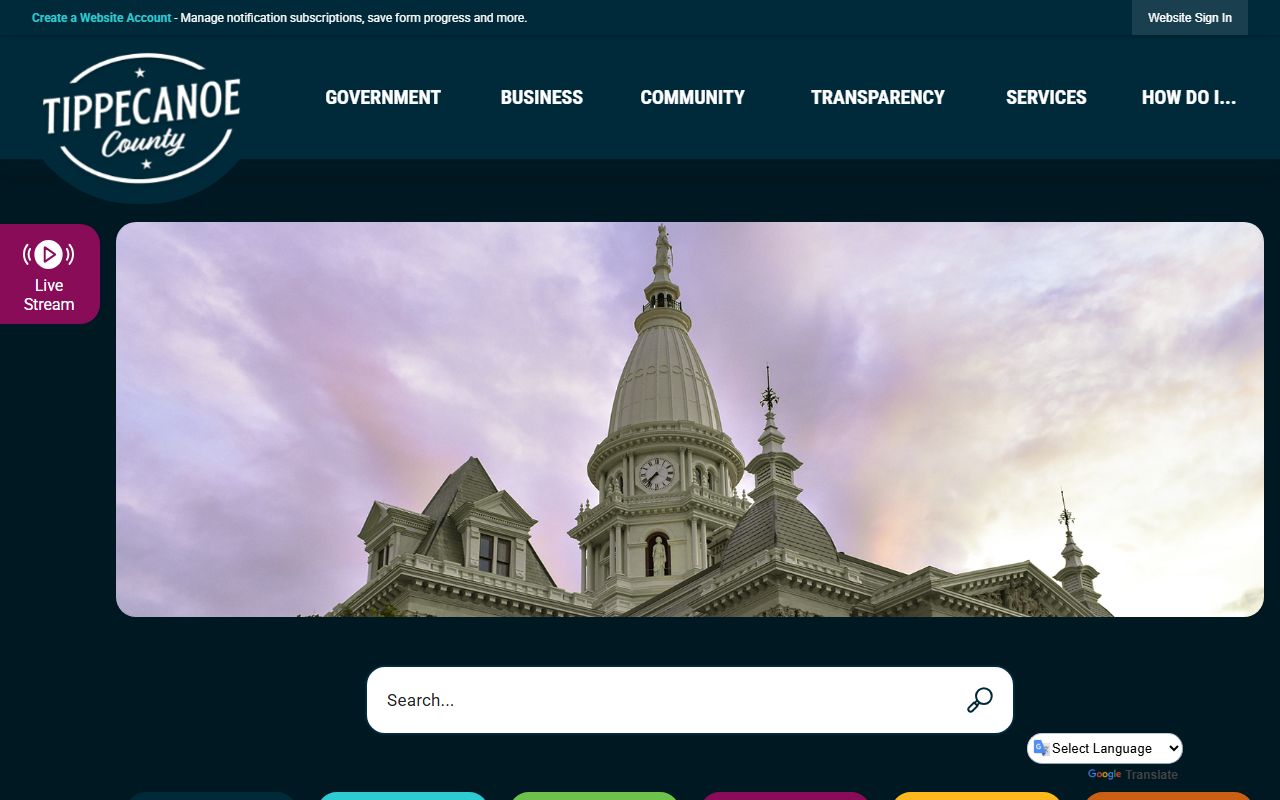 Tippecanoe County Health Department page for Tippecanoe County death index requests
