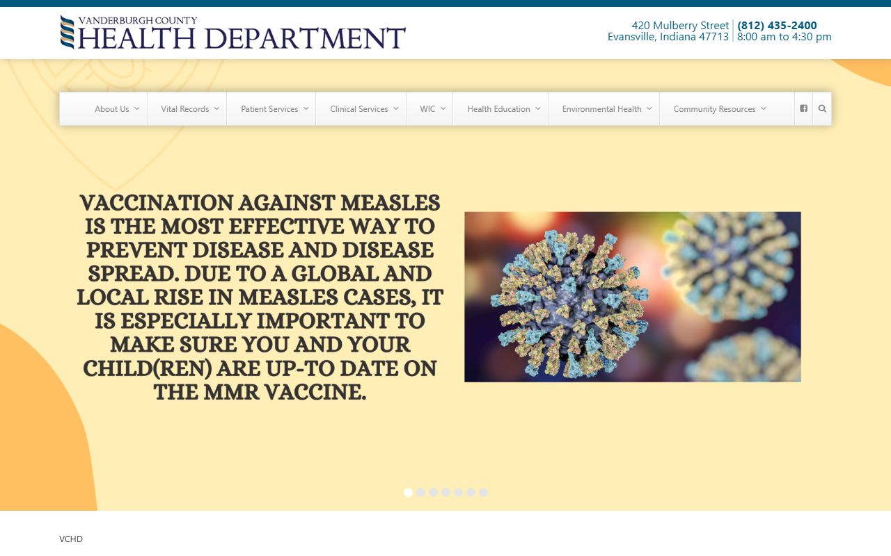 Vanderburgh County Health Department for Evansville death index